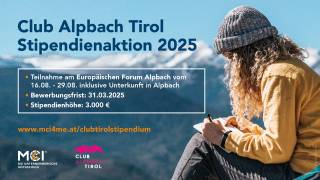 Club Alpbach Tirol - Stipendienaktion 2025