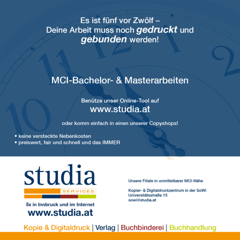 MCI Bachelor- & Masterarbeiten drucken und binden